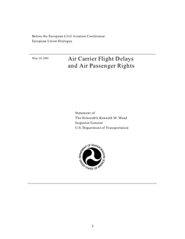 Air Carrier Flight Delays and Air Passenger Rights