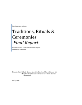 Traditions, Rituals & Ceremonies Final Report