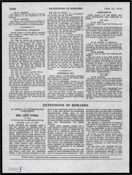 E.XTENSIONS of REMARKS an APPEAL to CONGRESSIONAL Gion to the Individuals That Are Affected Requested That I Convey Their Message to CONSCIENCE by It