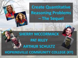 Create Quantitative Reasoning Problems – the Sequel