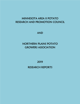 Minnesota Area Ii Potato Research and Promotion Council and Northern