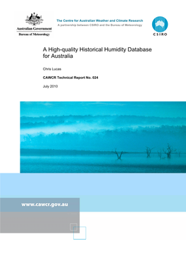 A High-Quality Historical Humidity Database for Australia