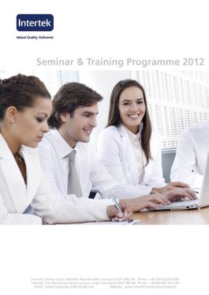 Seminar & Training Programme 2012