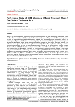 Common Effluent Treatment Plant)-A Case Study of Pandesara, Surat