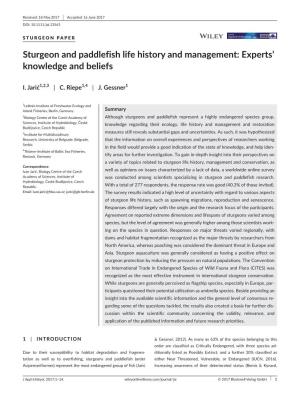 Sturgeon and Paddlefish Life History and Management: Experts’ Knowledge and Beliefs