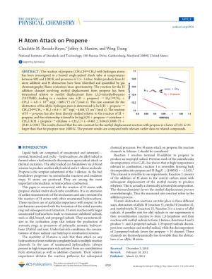 H Atom Attack on Propene Claudette M