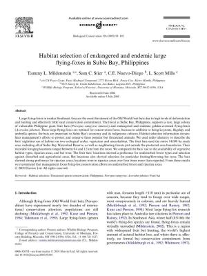 Habitat Selection of Endangered and Endemic Large Flying-Foxes in Subic