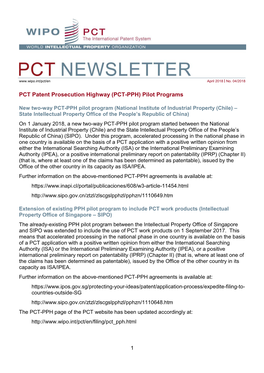 PCT Newsletter, April 2018