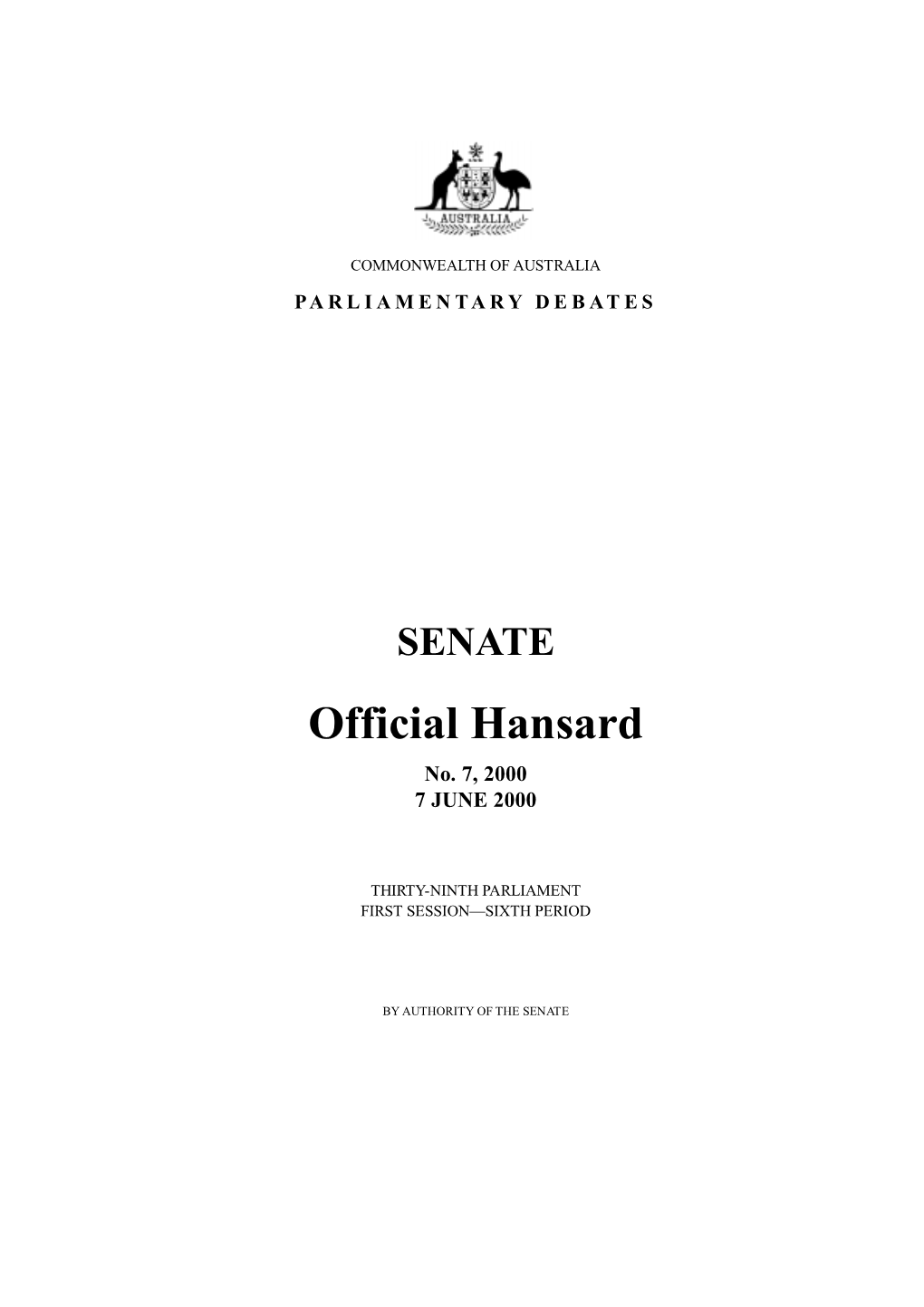 Official Hansard No