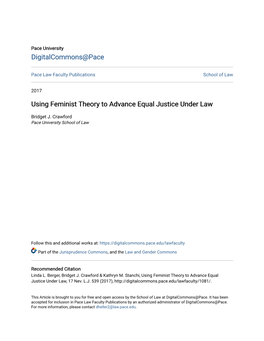 Using Feminist Theory to Advance Equal Justice Under Law