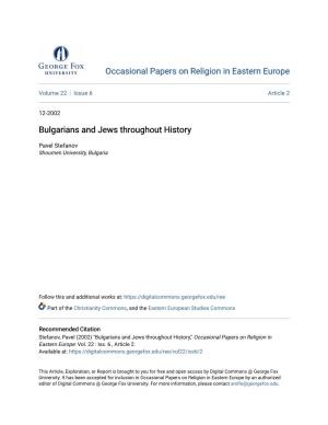 Bulgarians and Jews Throughout History