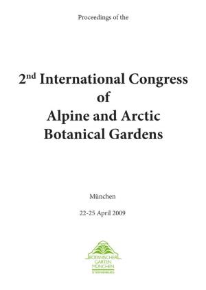 2Nd International Congress of Alpine and Arctic Botanical Gardens