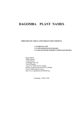 Dagomba Plant Names