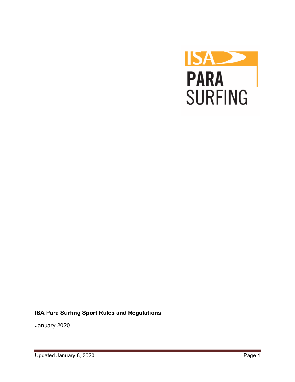 ISA Para Surfing Sport Rules and Regulations January 2020