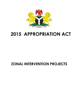 2015 Appropriation Bill