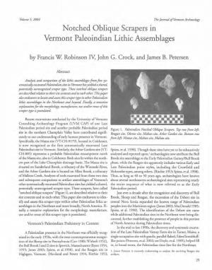 Notched Oblique Scrapers in Vermont Paleoindian Lithic Assemblages