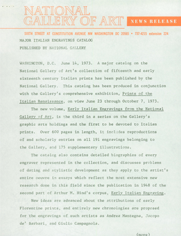 WASHINGTON, B.C. June 14, 1973. a Major Catalog on the National