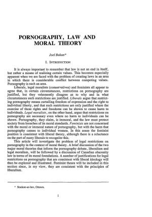 Pornography, Law and Moral Theory