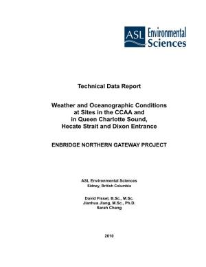 Technical Data Report Weather and Oceanographic Conditions at Sites