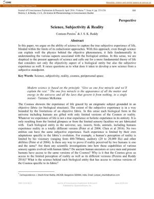 Science, Subjectivity & Reality