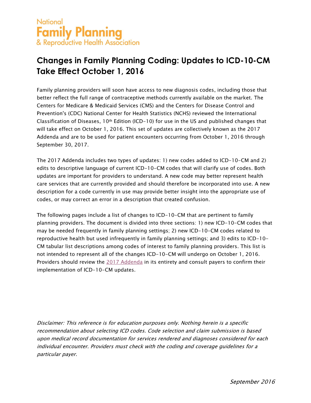 Updates to ICD-10-CM Take Effect October 1, 2016