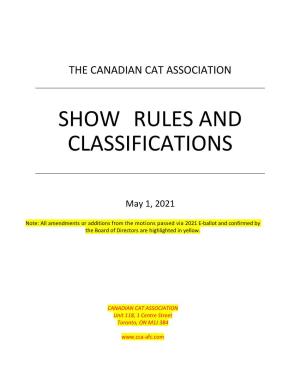 Show Rules and Classifications