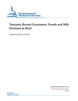 Tanzania: Recent Governance Trends and 2020 Elections in Brief