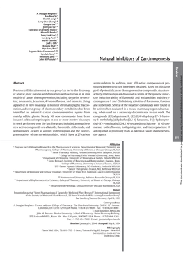 Natural Inhibitors of Carcinogenesis Review