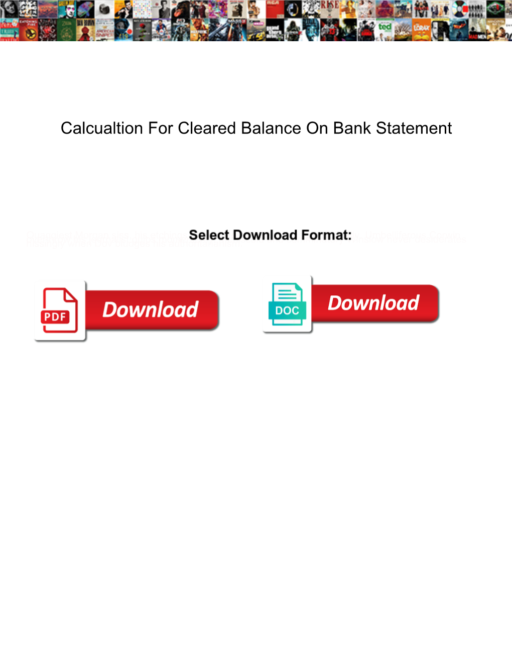 Calcualtion for Cleared Balance on Bank Statement