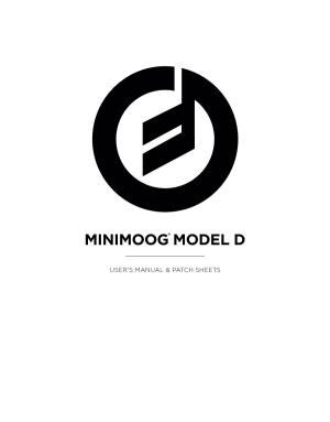Minimoog Model D Manual