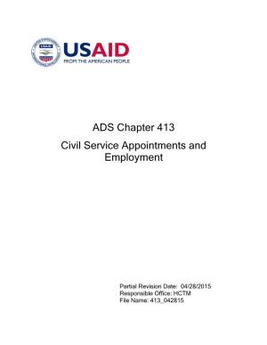 ADS Chapter 413 Civil Service Appointments and Employment