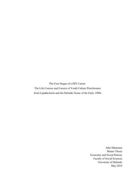 The Life Courses and Careers of Youth Culture Practitioners from Lepakkoluola and the Helsinki Scene of the Early 1980S