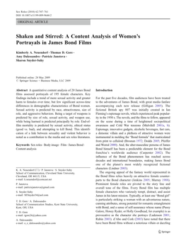 A Content Analysis of Women's Portrayals in James Bond Films