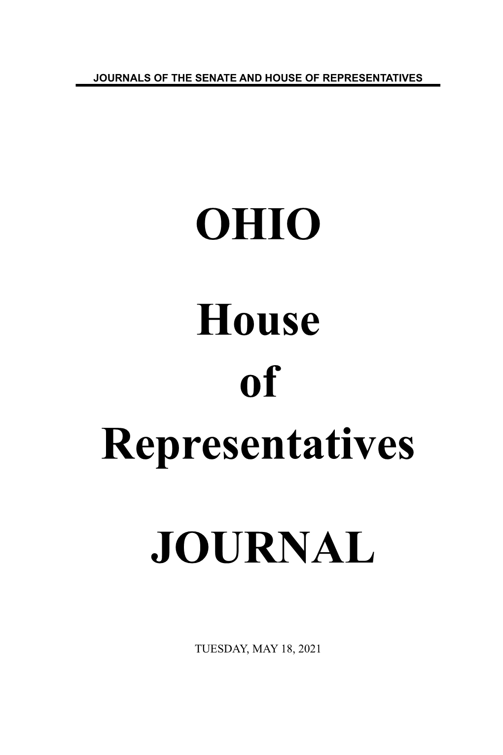 May 18, 2021 742 House Journal, Tuesday, May 18, 2021