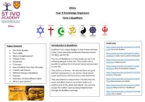 Ethics Year 9 Knowledge Organisers Term 3 Buddhism