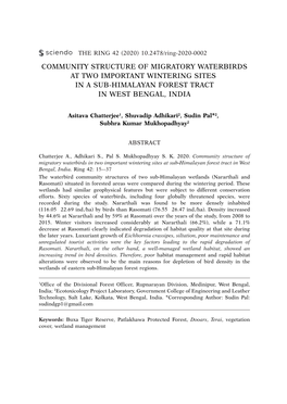 Community Structure of Migratory Waterbirds at Two Important Wintering Sites in a Sub-Himalayan Forest Tract in West Bengal, India