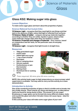 Making Sugar Into Glass