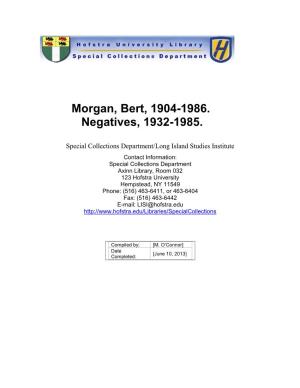 Bert Morgan Negatives