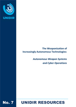 Autonomous Weapon Systems and Cyber Operations