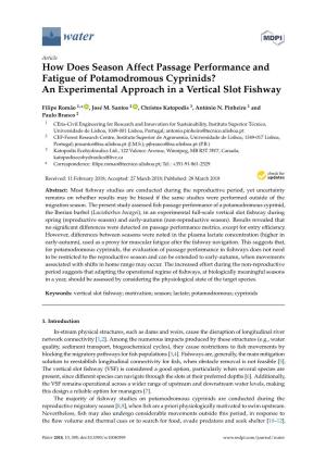 How Does Season Affect Passage Performance and Fatigue of Potamodromous Cyprinids? an Experimental Approach in a Vertical Slot Fishway
