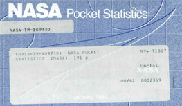 109730) NASA POCKET STATISTICS (NASA) 191 P • Unclas