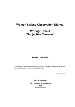 Women's Mass-Observation Diaries