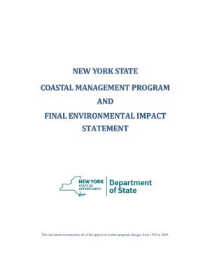 New York State Coastal Management Program and Final Environmental