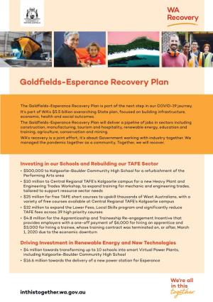Goldfields-Esperance Recovery Plan