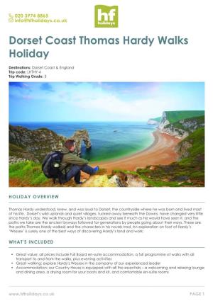 Dorset Coast Thomas Hardy Walks Holiday