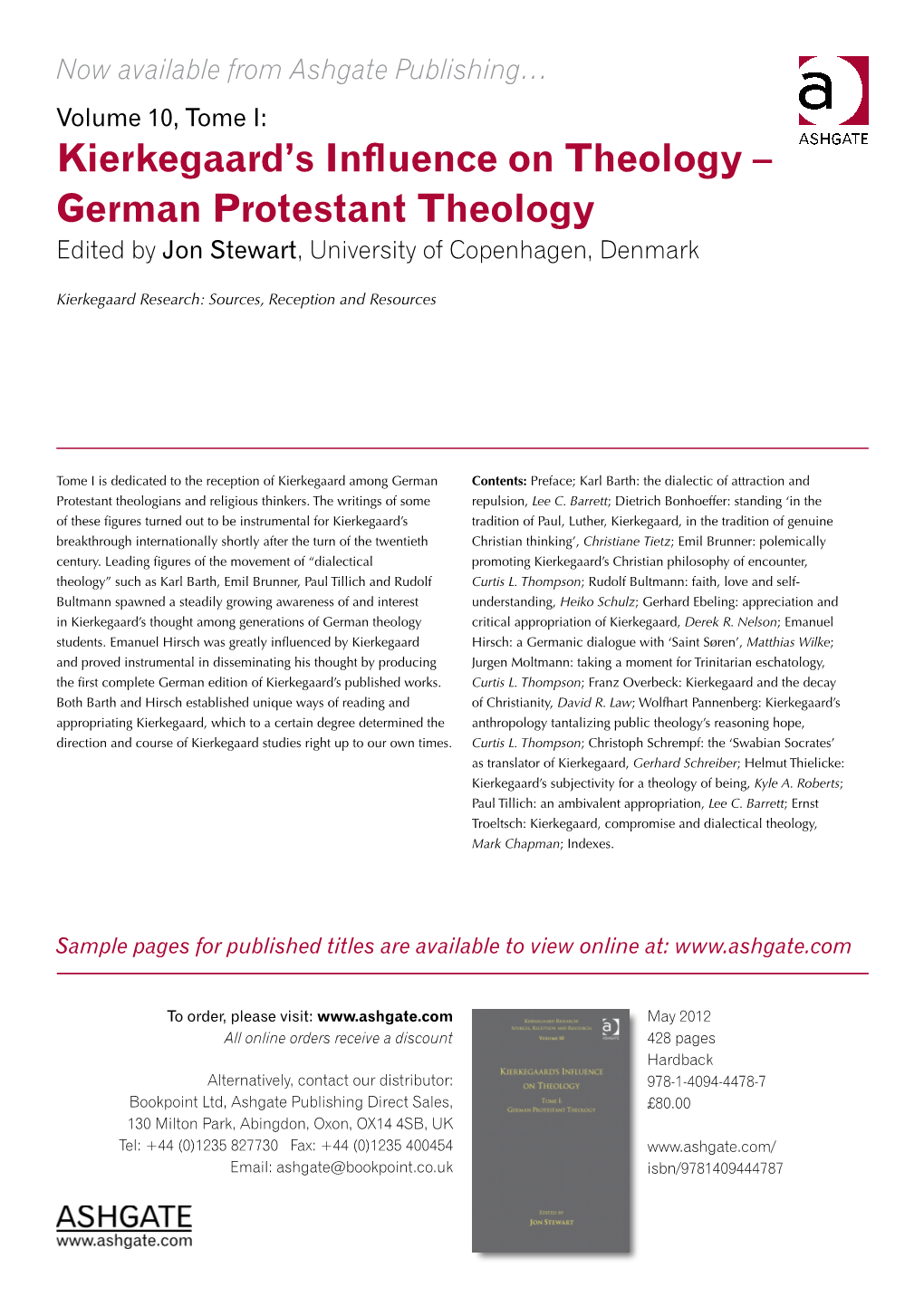 German Protestant Theology Edited by Jon Stewart, University of Copenhagen, Denmark