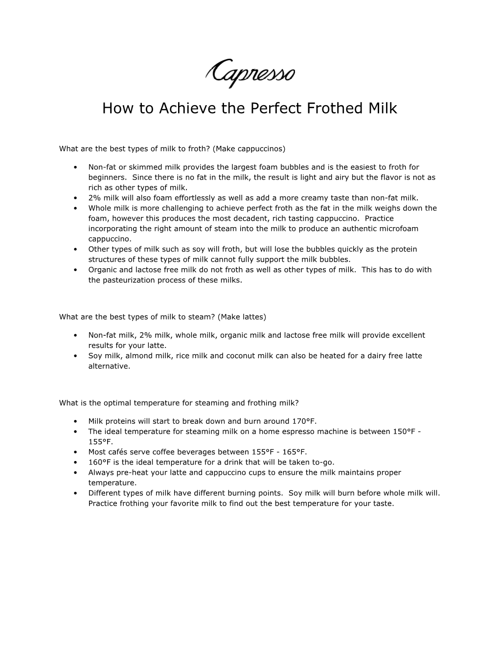 How to Achieve the Perfect Frothed Milk