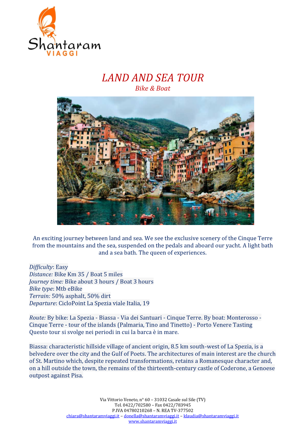 LAND and SEA TOUR Bike & Boat