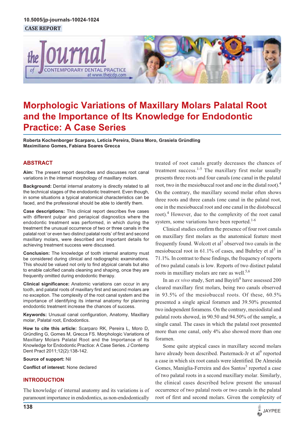 Morphologic Variations of Maxillary Molars Palatal Root and the Importance of Its Knowledge for Endodontic Practice: a Case Series