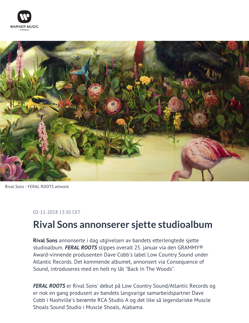 Rival Sons Annonserer Sjette Studioalbum